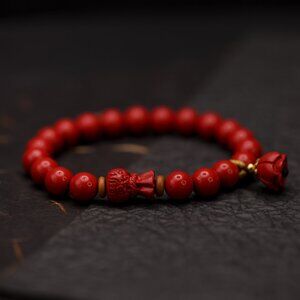 NWT: Cinnabar Lucky Pounch & Lotus Pendant Bracelet